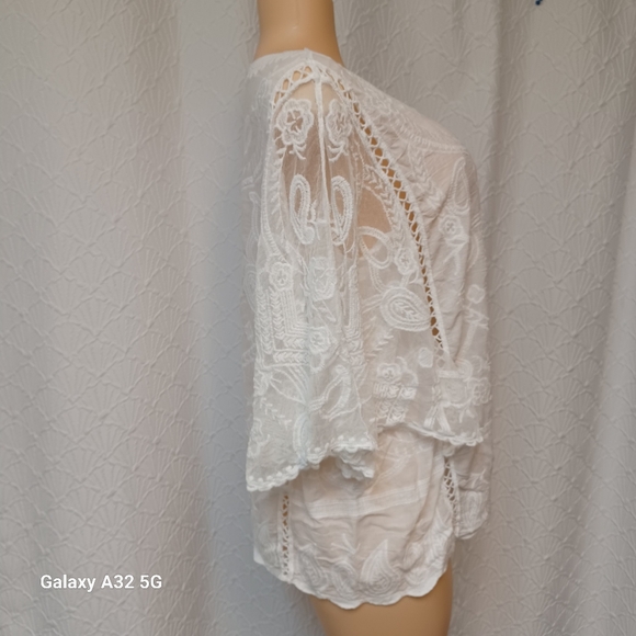 Coco + Carmen Women Size S/M White Lace Swim Cover-Up - Picture 10 of 17